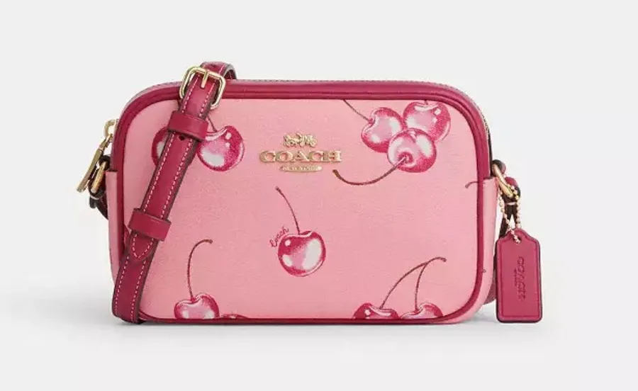 Mini Jamie Camera Bag With Cherry Print Flower Pink CR173