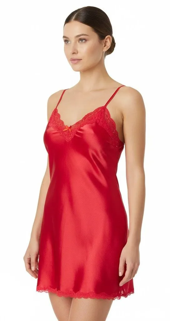 Victoria's Secret Red Lace Embellished Accent Chemise, L Size L