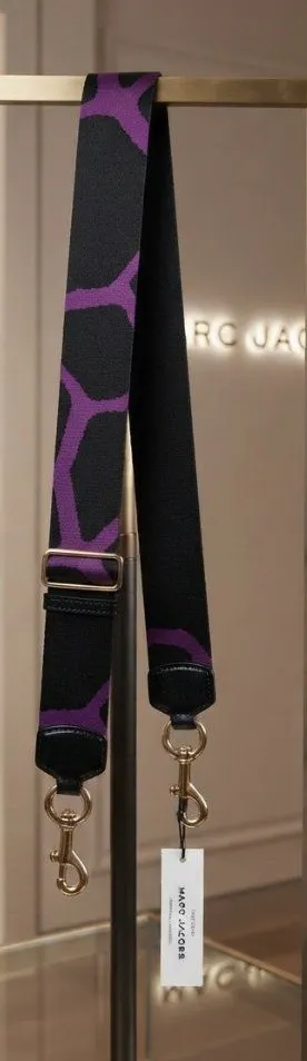 Marc Jacobs Black and Purple Adjustable Shoulder Strap with Gold Hardware