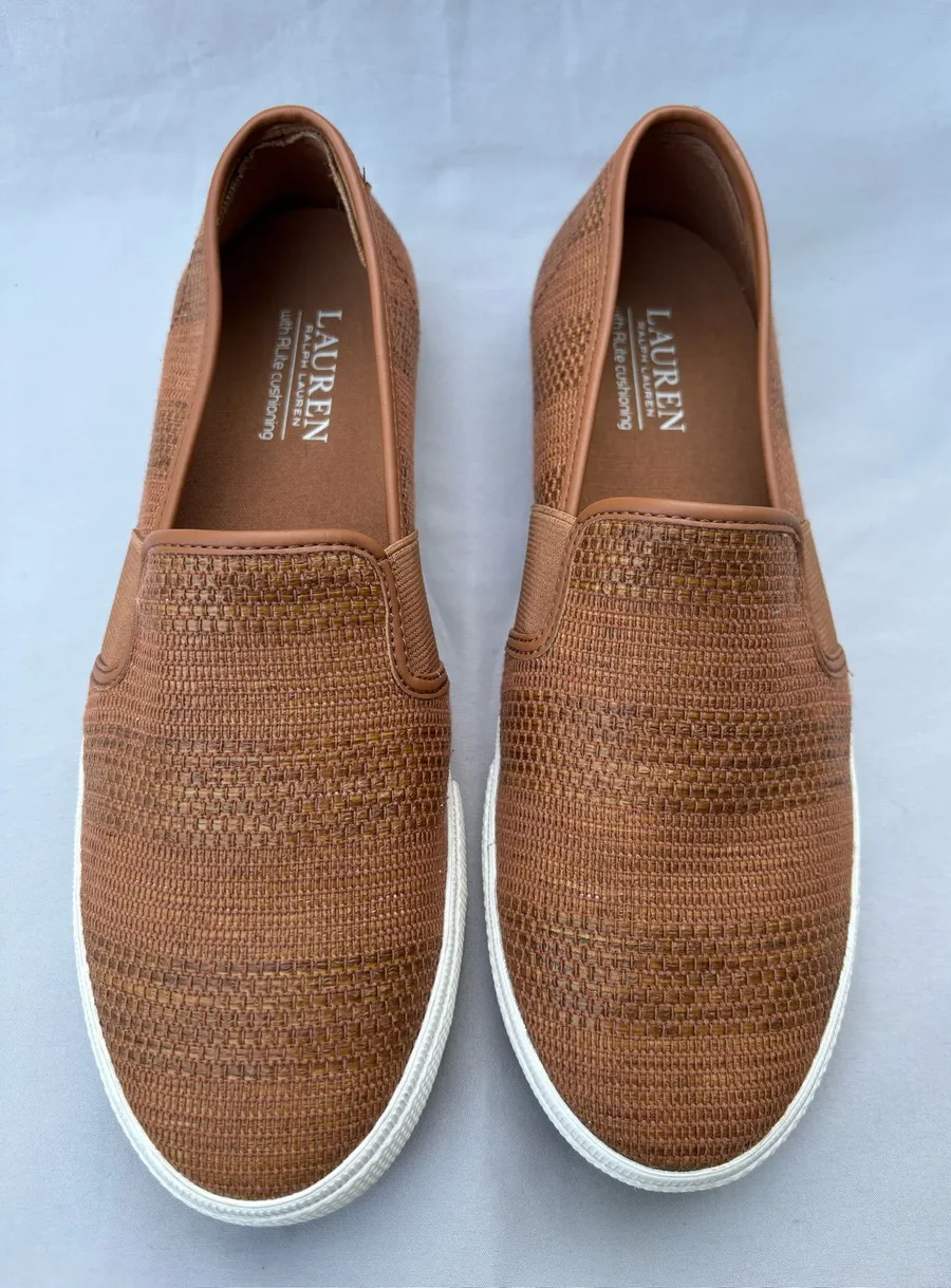 Ralph Lauren Slip On Shoes Jinny 9B Women Camel