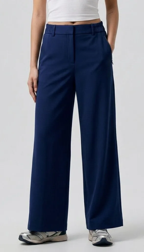 Lands' End Wide-Leg Navy Trousers