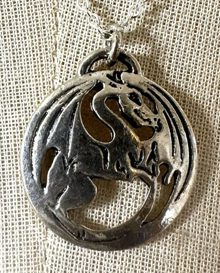 Dragon Pendant necklace Silver