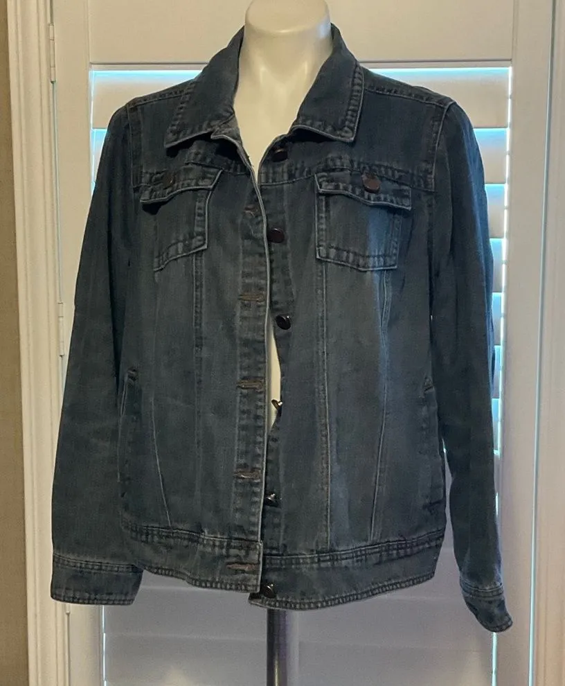 Jou Jou Dark Blue Jean Jacket Size 2X