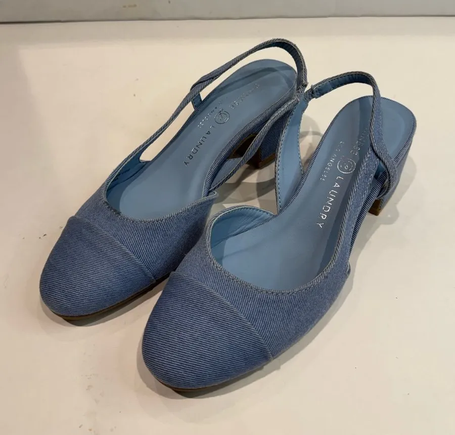 Chinese Laundry Rozie Denim Slingback Pumps - Size 5