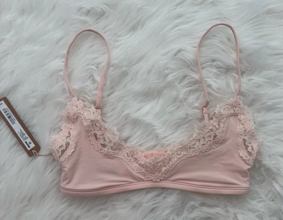 Skims Fits Everybody Lace Scoop Bralette Primrose Tonal Size XXS