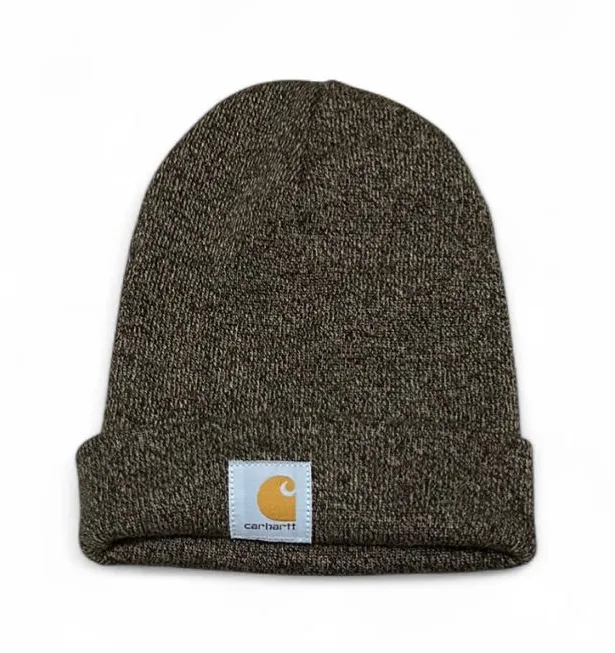 Carhartt Marled Brown Acrylic Watch Hat Beanie Cuffed Logo Unisex