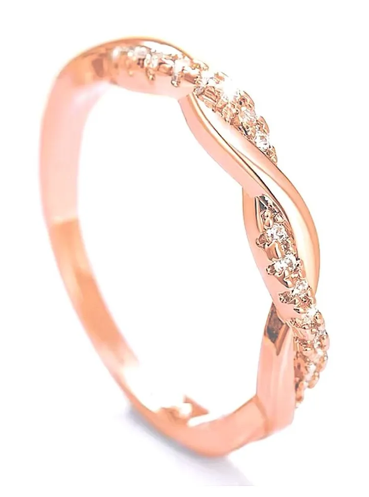 NEW 14k Rose Gold-Plated S925 Simulated Diamond Eternity Band Ring Size 5