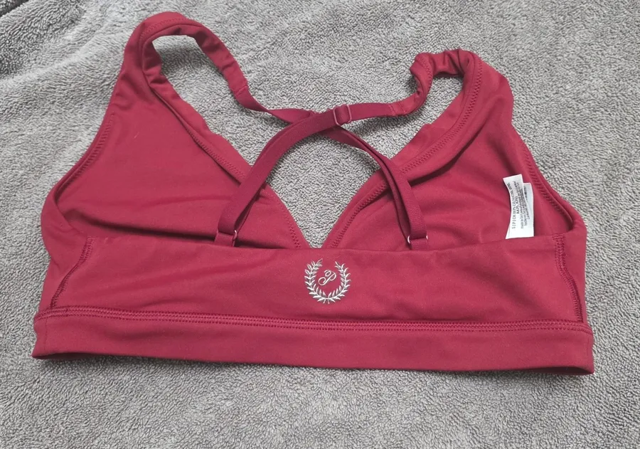 Victoria's Secret PINK Triangle Bralette Size S Burgundy Red Crossback Crest