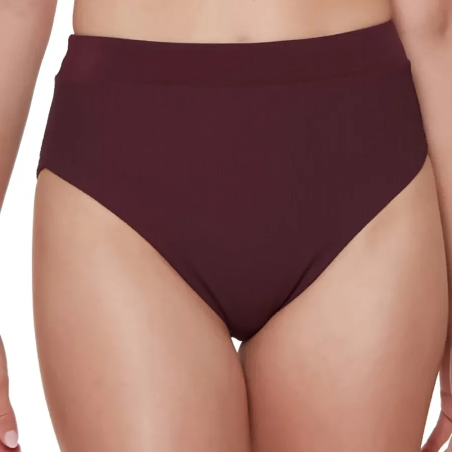 Sanctuary Sandbar Banded High-Rise Ribbed Bikini Bottoms Swimsuit size M NWT
