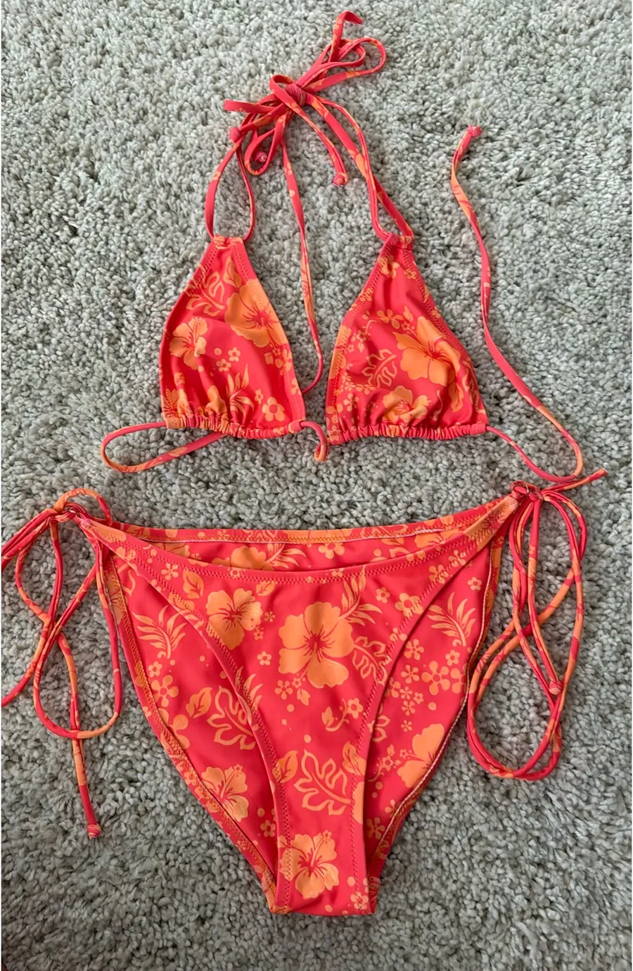 Kulani Kinis Bikini in Bright Orange Floral