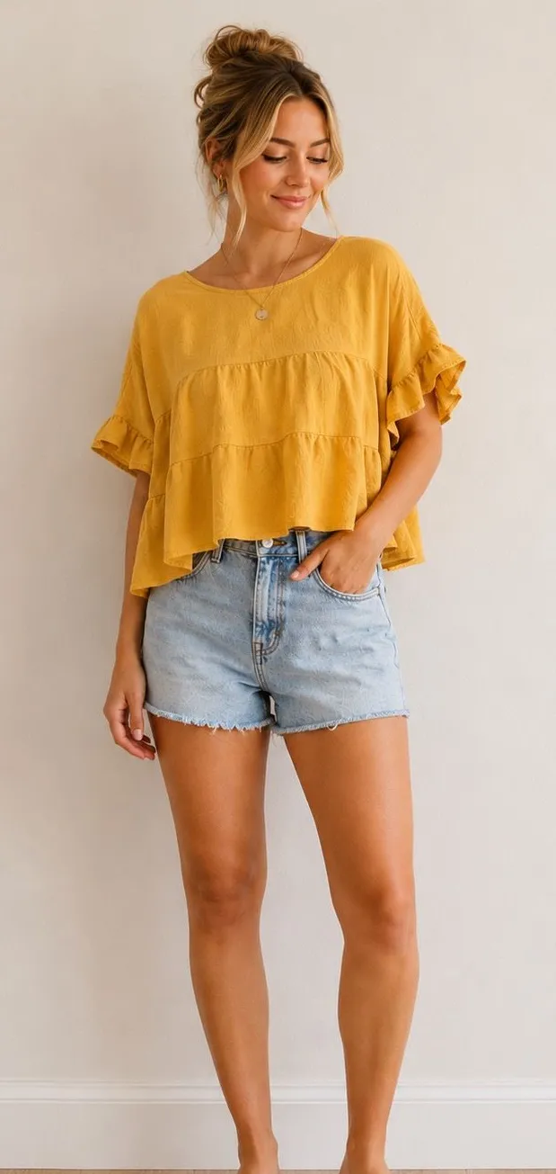 Altar’d State Sunflower Yellow Blouse