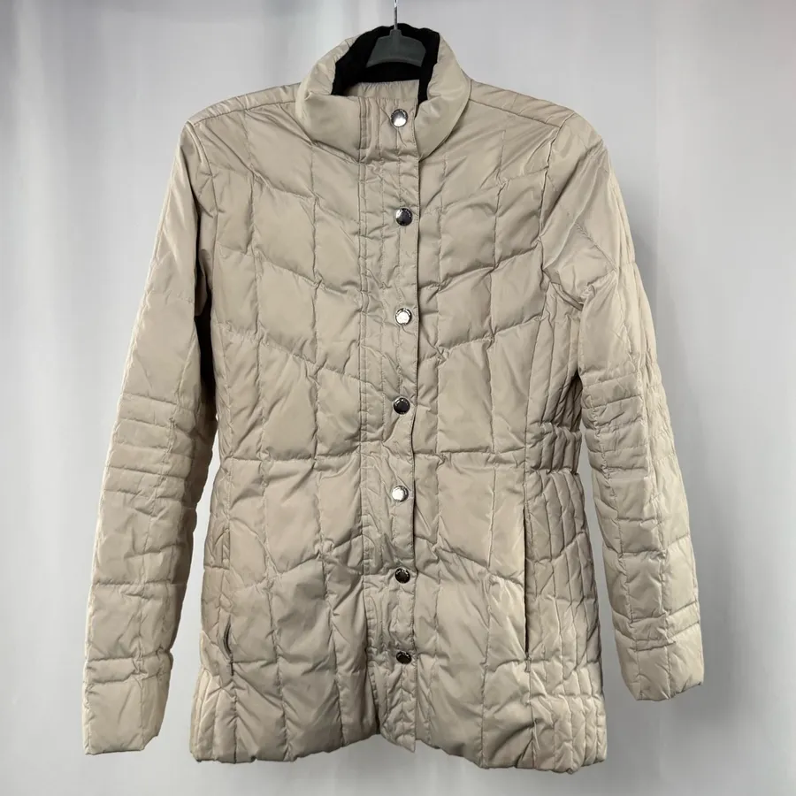 Brooks Brothers Down Quilted Full Zip Jacket in Beige Size 2
