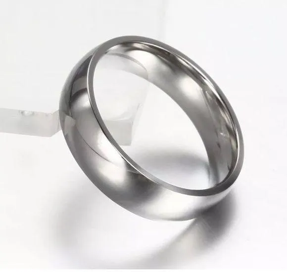 6mm Silver Stainless Steel Ring