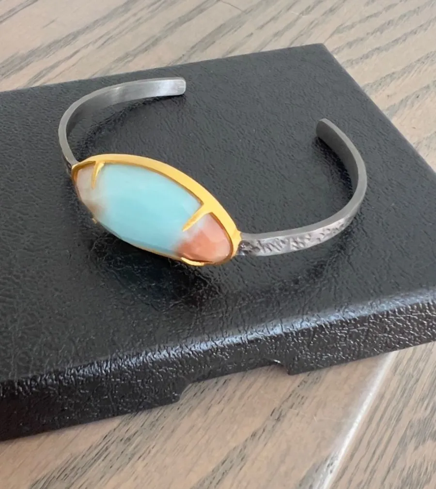 Free People Robindira Unsworth Amazonite Cuff Bracelet