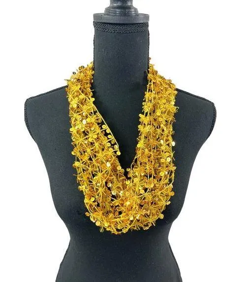 Charlie Paige Women's Gold Sequin Scarf