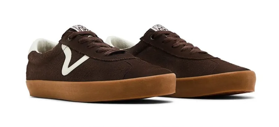 Vans Sport Low Bambino Shoes Sneakers Suede Chocolate Brown Gum Colorway 6.5