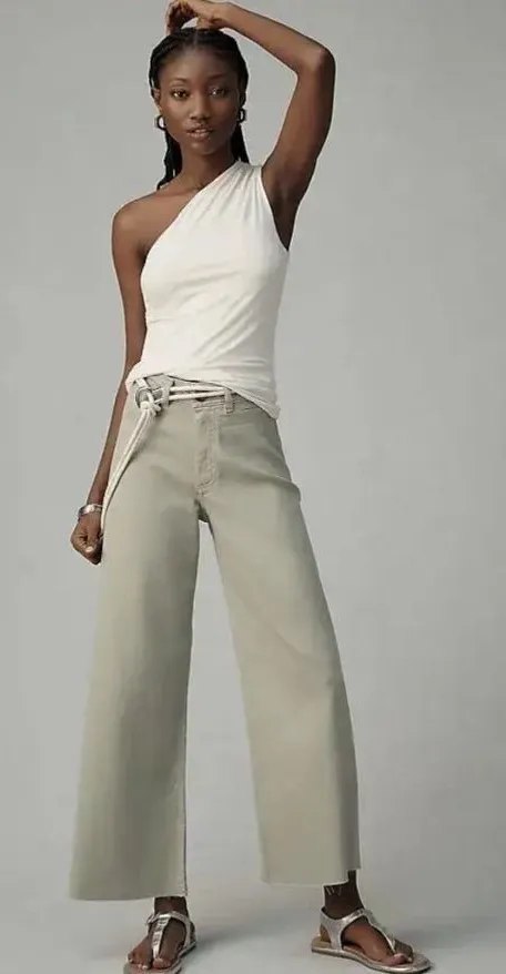 MAEVE Anthropologie The Ettie High-Rise Crop Wide-Leg Jeans by Size 27
