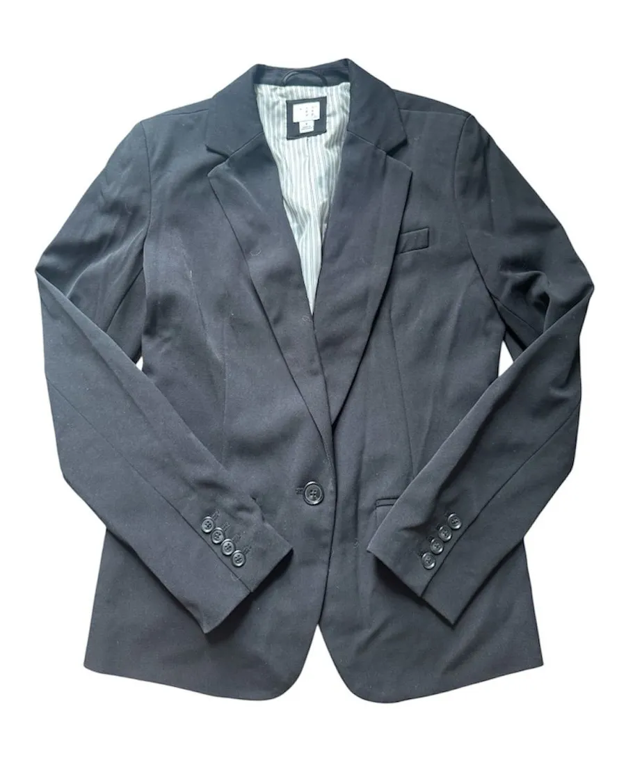 A New Day Black Women's Blazer Single-Button Jacket 8