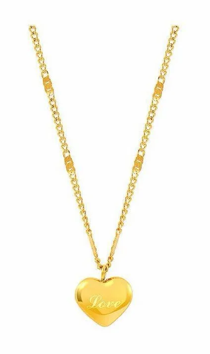 Gold Heart 'Love' Pendant Necklace