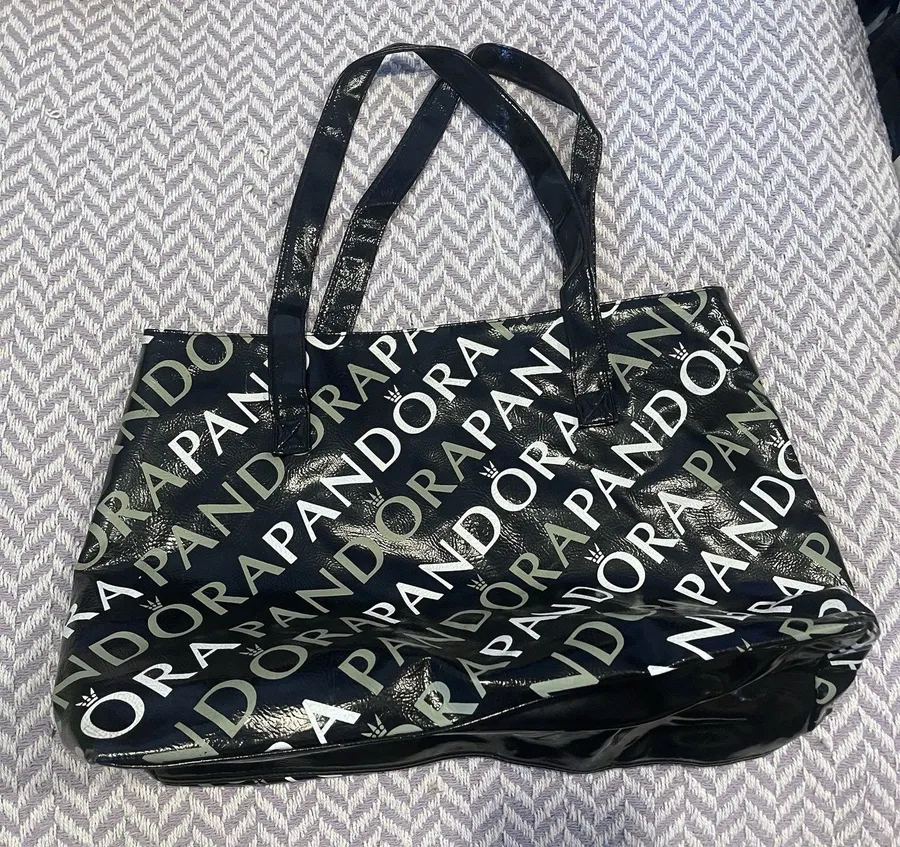 Pandora Bag Signature Logo Black Shopper Handbag Tote Purse Bag