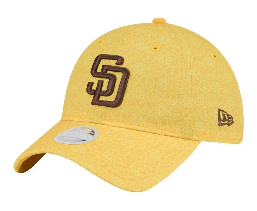 San Diego Padres 9TWENTY New Era Yellow Peace Flower Baseball Cap Dad Hat Hippie