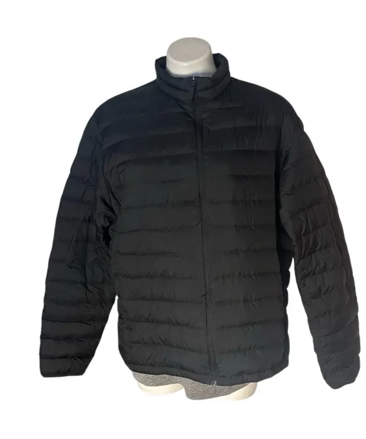 UNIQLO Ultra Light Down Black Puffer Jacket Zipper Front Womens Size XL