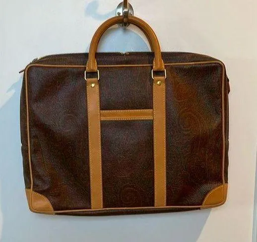 Etro Milano leather laptop/briefcase vintage 1992 Brown