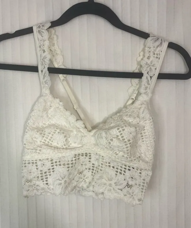 aerie Cream Crochet Lace Bralette
