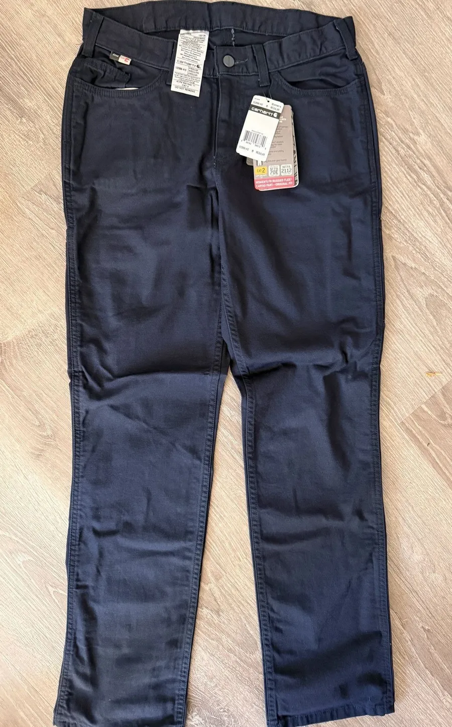 Carhartt Women's FR Rugged Flex Canvas Pant Original Fit Navy Size 6 Regular 102