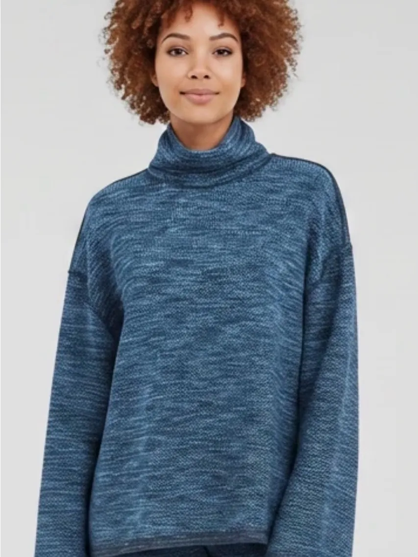 We The Free Blue Marled Turtleneck Sweater