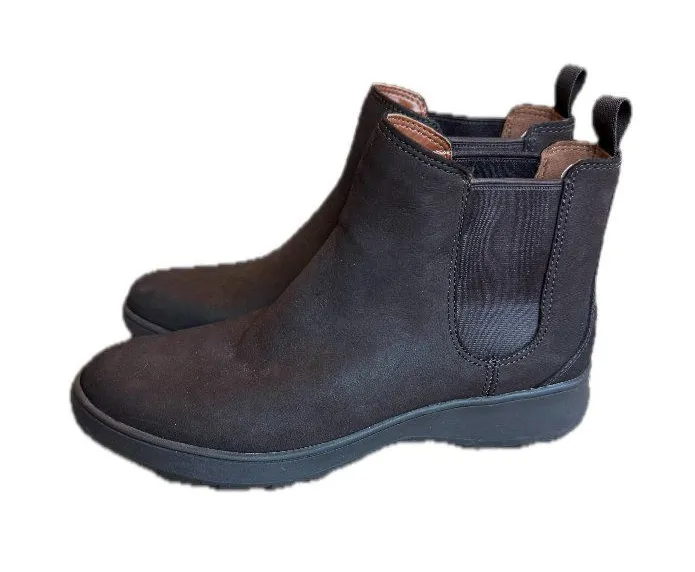 Vionic Evergreen Brown Leather Chelsea Ankle Boots Pull Booties Size 6.5 Women's