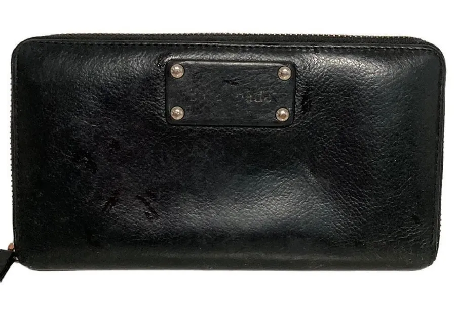 KATE SPADE Berkshire Black Leather Zip Around Wallet