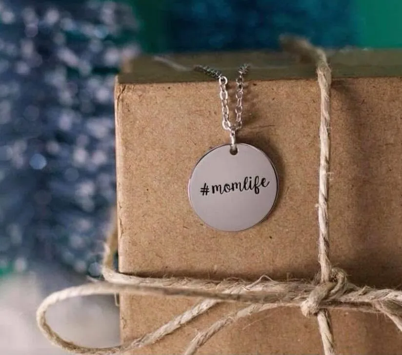 Brand New Womens Hand Stamped .925 Silver Mom Life #momlife Necklace