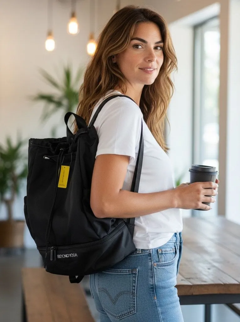 Beyond Yoga convertible backpack gym bag tote black NEW