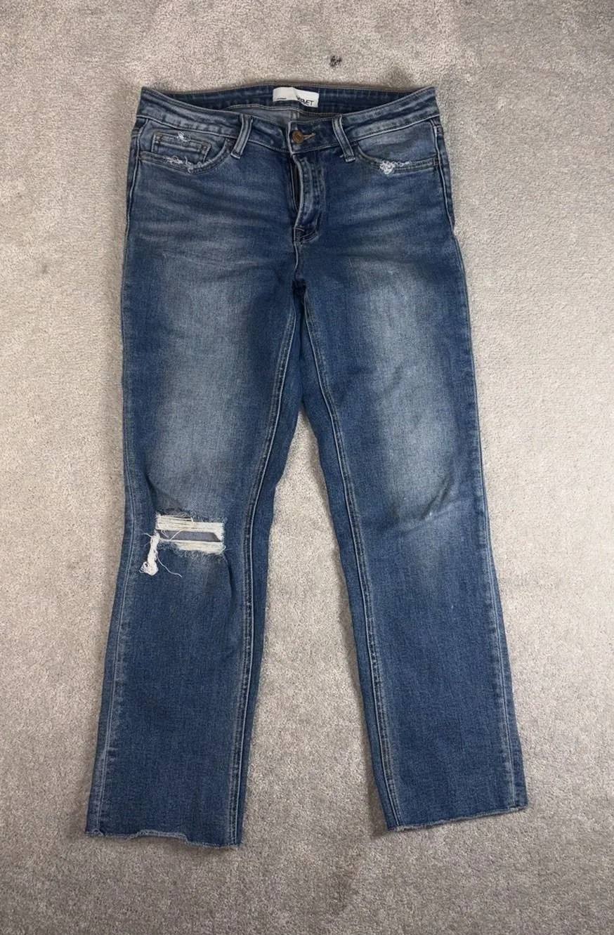 vervet jeans Cropped straight leg distressed jeans 28