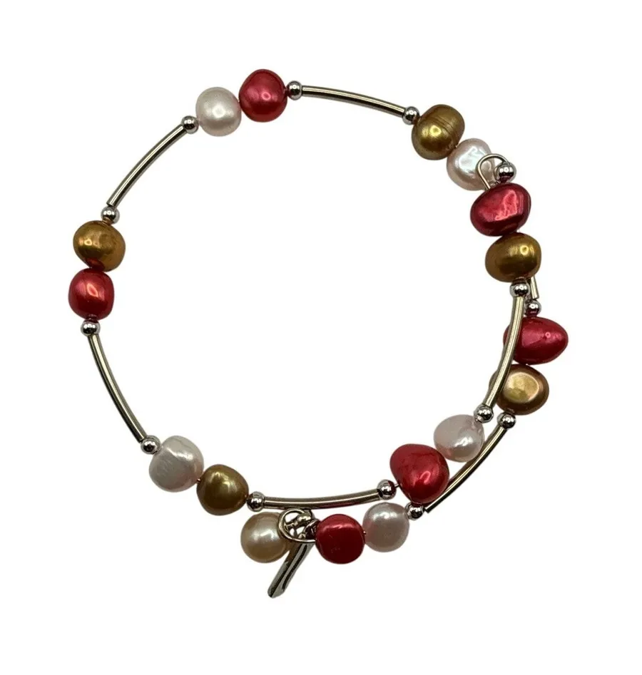 Vantel Pearls Multicolor Freshwater Pearl Wrap Bracelet