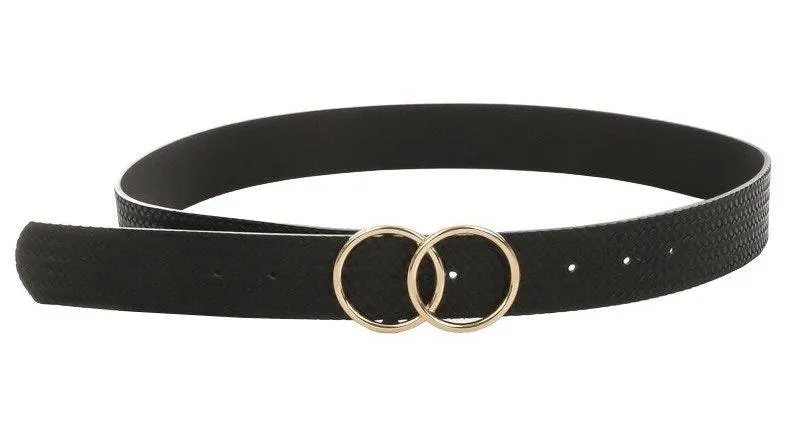 Arlee Double Buckle Vegan Leather Belt