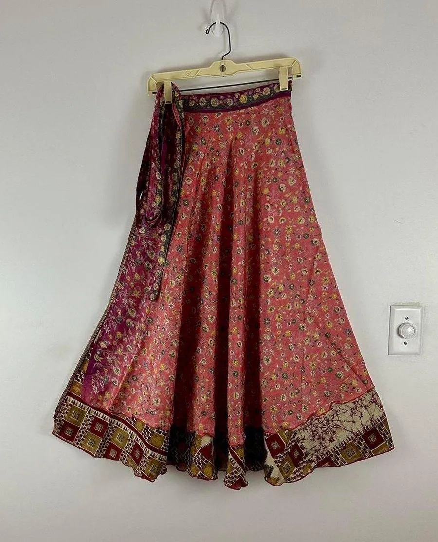 Reversible Maxi Wrap Skirt BINW700 Pink