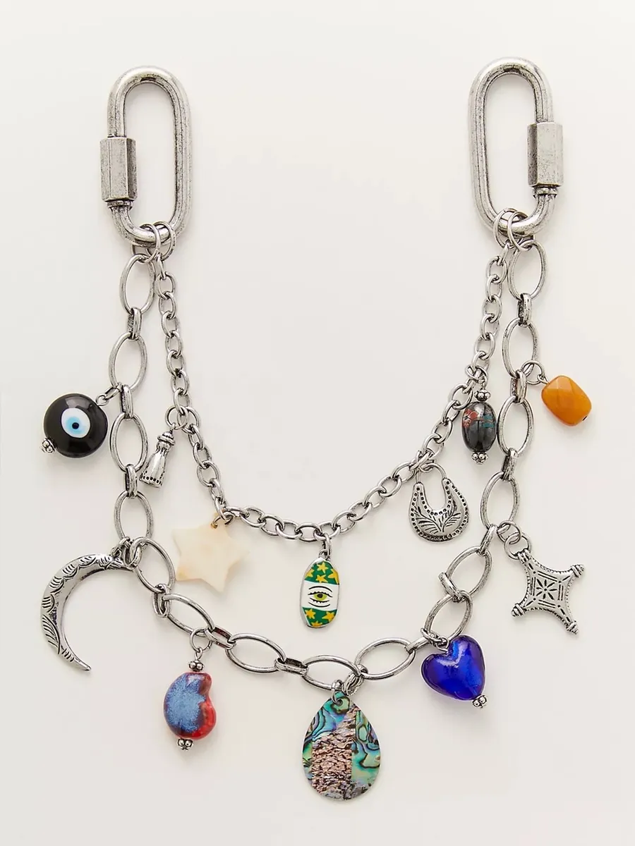 NWT Free People Silver Double Layer Swag Bag Charm ~ SOLD OUT!