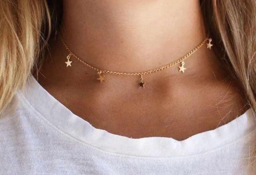๐ฅ$2๐ฅ Gold Star Choker Necklace