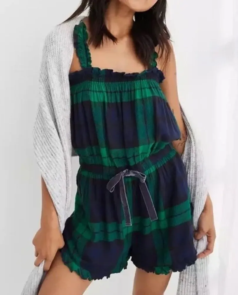 ✨ NWOT✨Aerie Flannel Romper✨