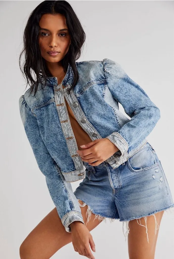 Free People Aubrey Jean Jacket