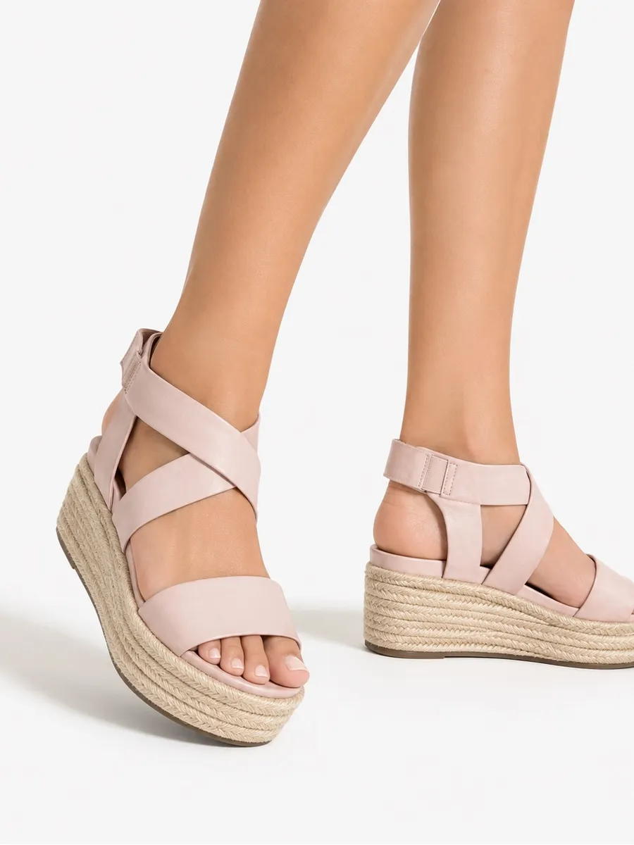 Franco Sarto Pink Espadrilles with Chunky Platform