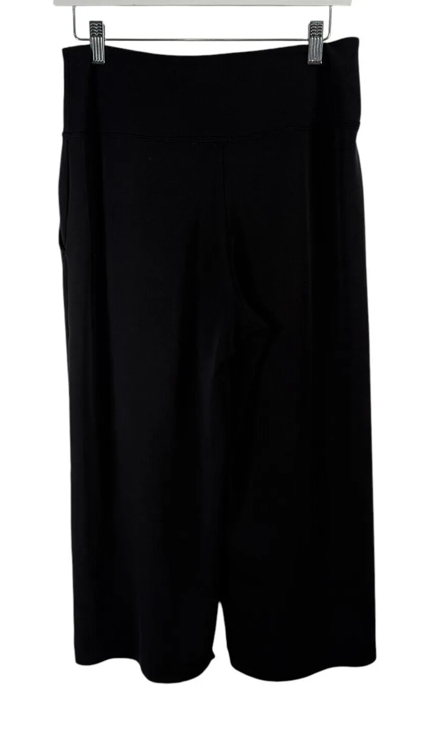 Athleta Seasoft Wide Crop Pants Black Lounge Travel READ Womens Small Petite