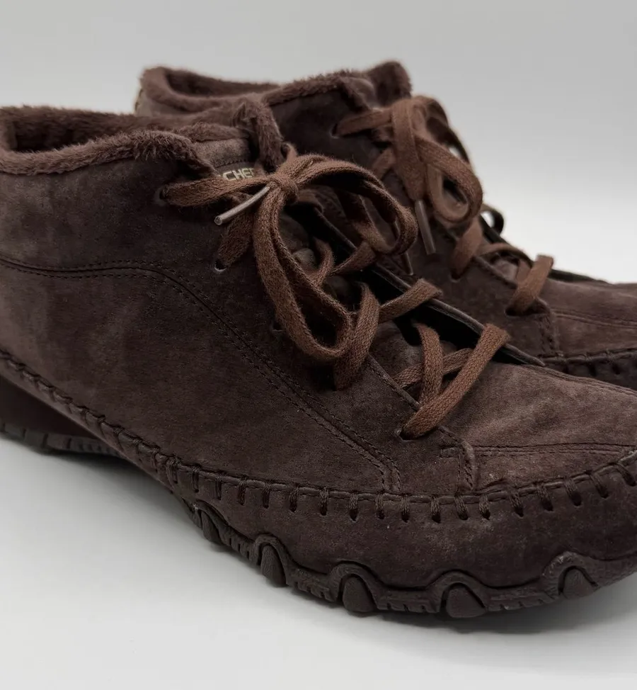 Skechers Bikers Totem Pole Fur Lined Chukka Boots Brown Women’s 7.5