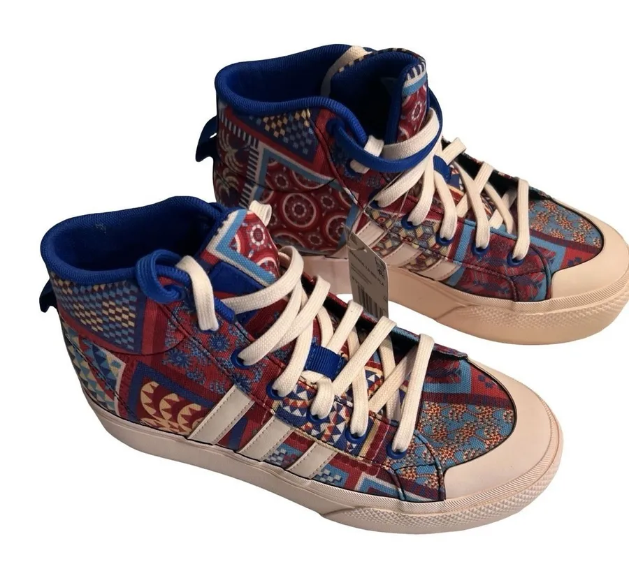 Adidas FARM Rio x Bravada 2.0 Platform Mid Skateboard Patchwork Quilt Women's 6