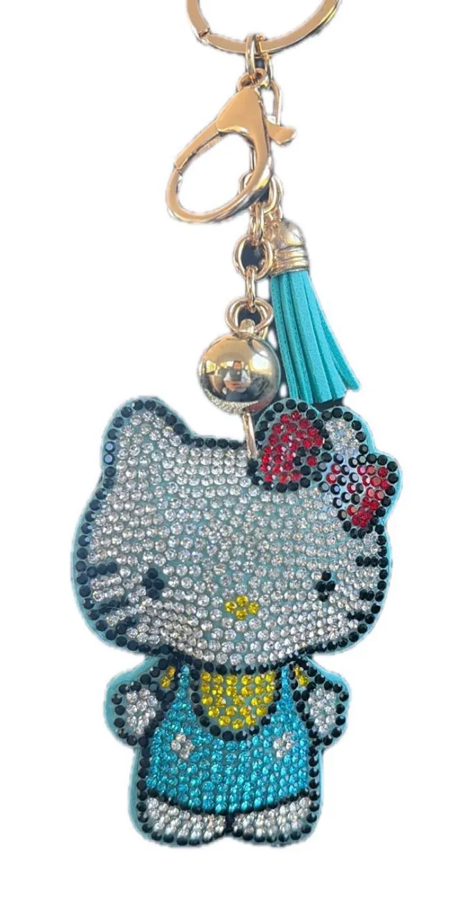 NWOT Hello Kitty Handmade Rhinestones with Tassel Keychain