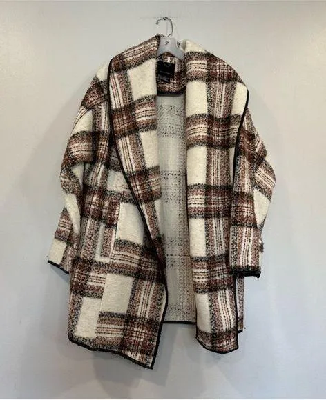 Mercer & Madison Plaid Cowl Coat XL