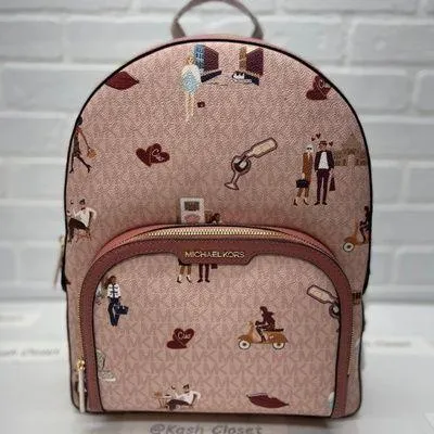 Powder Blush Multi Jaycee Large Zip Backpack