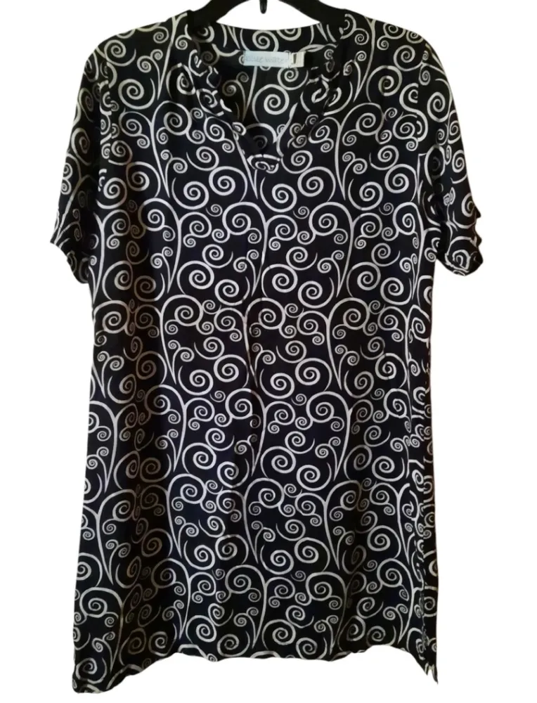 Blue Water Swimsuit Cover Up Small Black